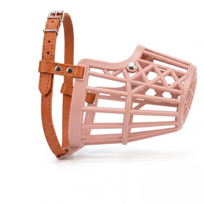 BOZAL PLASTICO PERRO MARRON