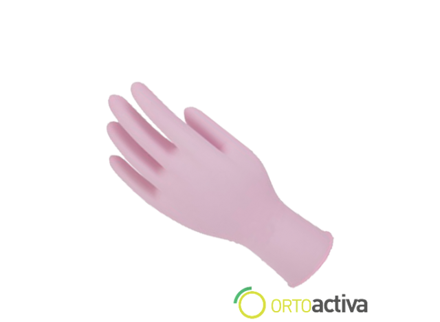 GUANTES NITRILO ROSA SIN POLVO
